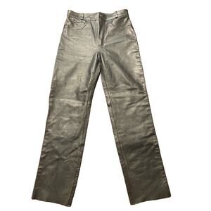 Beautiful perfect pair of black leather pants 32 small Italian made BONUS brand